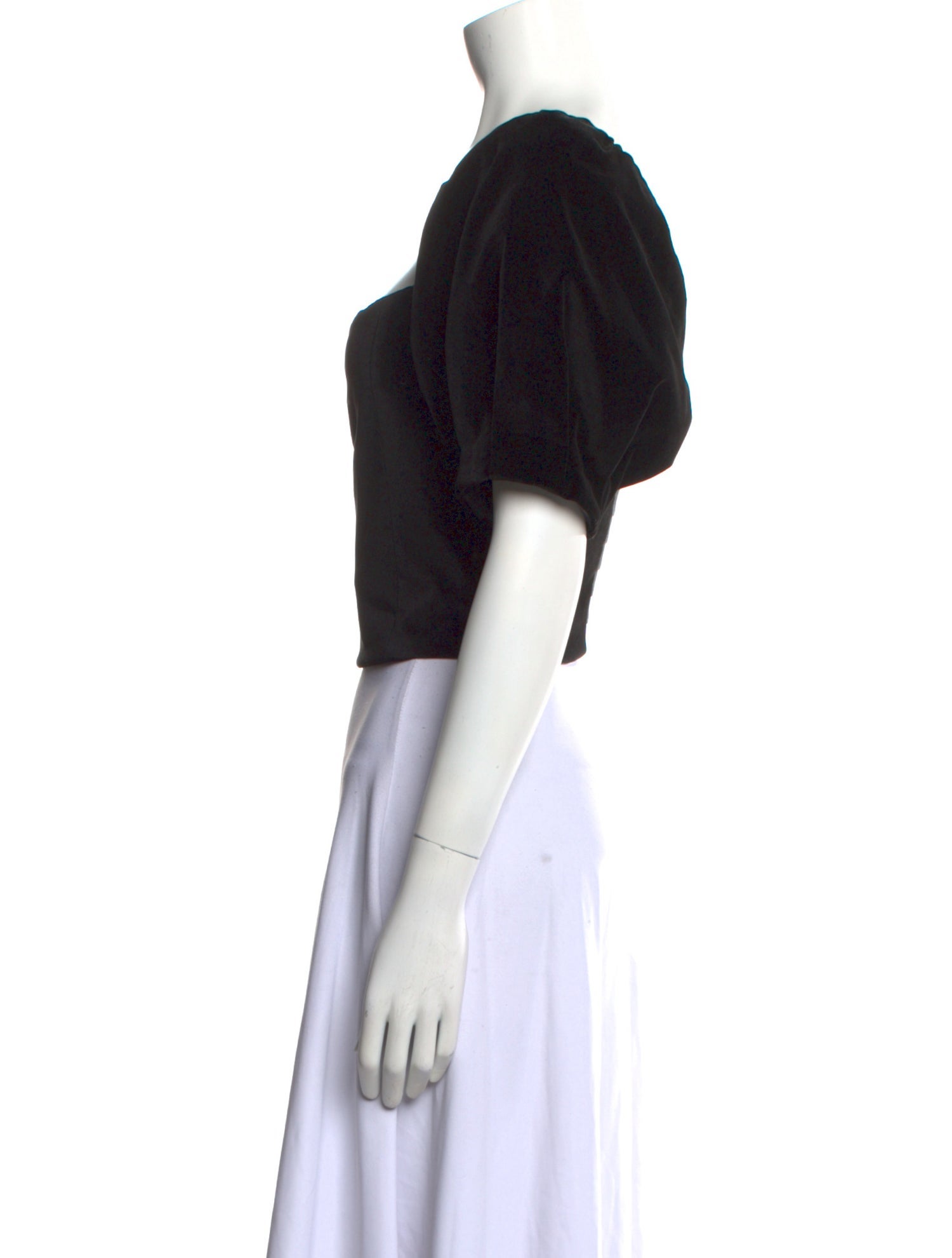 Alice + Olivia Square Neckline Short Sleeve Crop Top