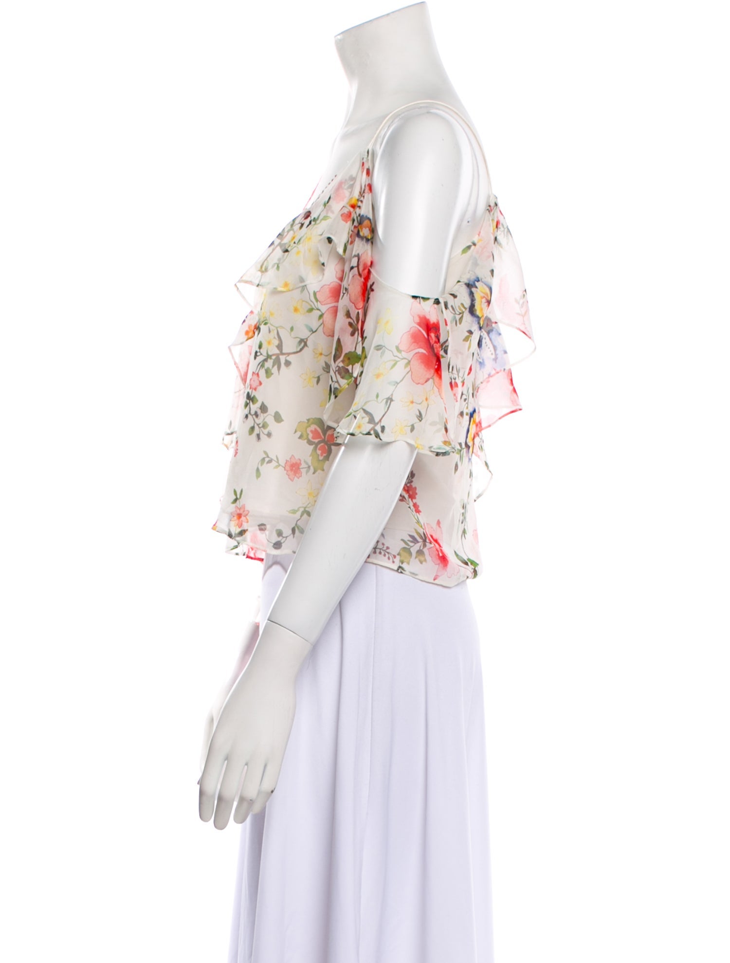 Alice + Olivia Silk Floral Print Top