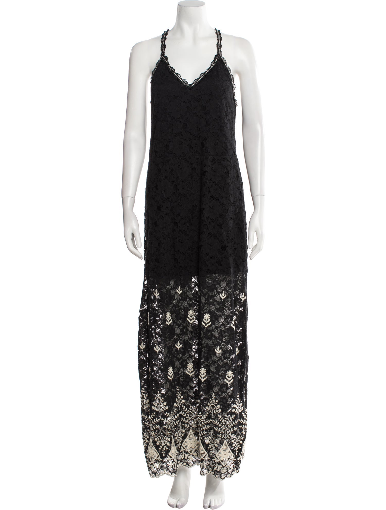 Alice + Olivia Lace Pattern Long Dress
