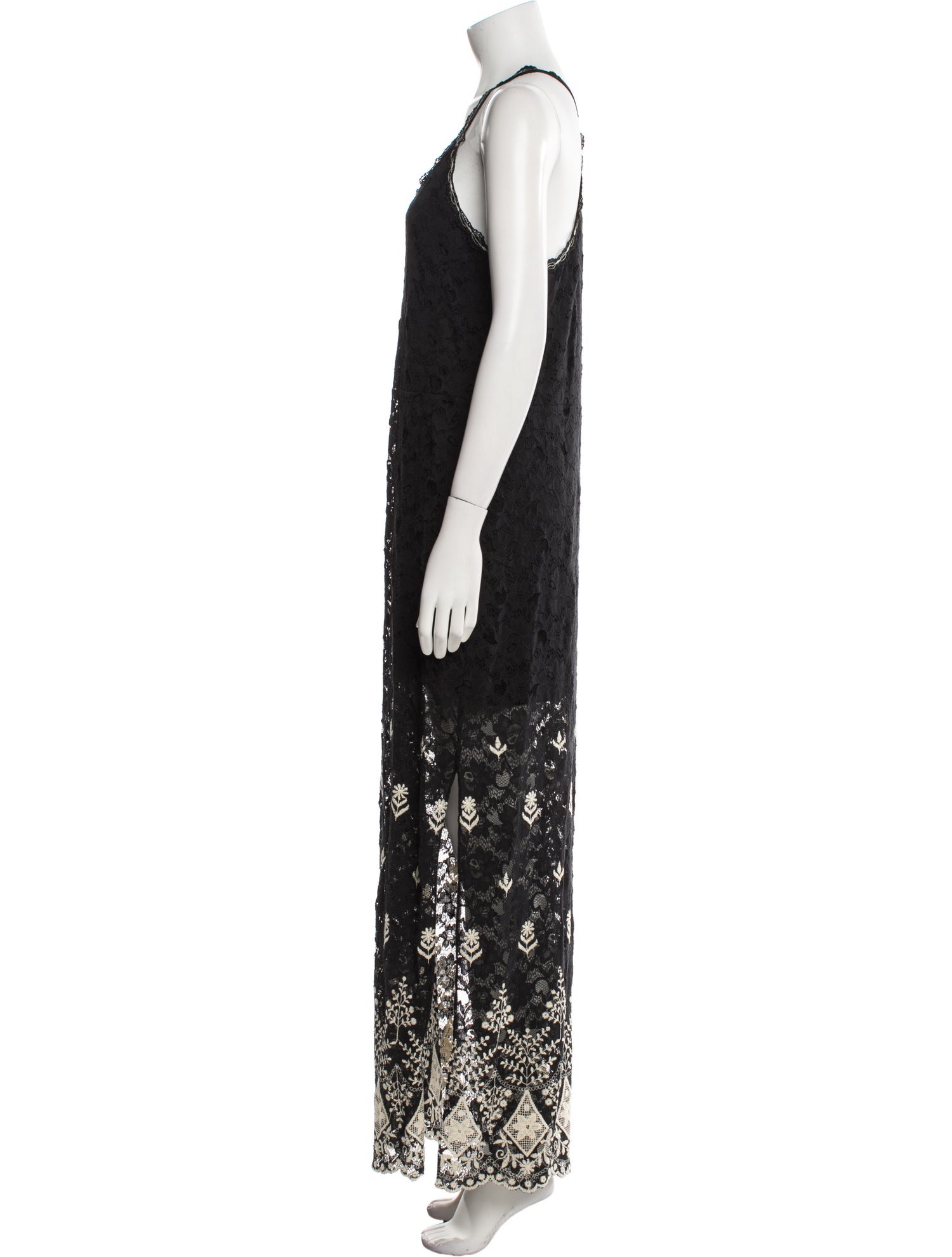 Alice + Olivia Lace Pattern Long Dress