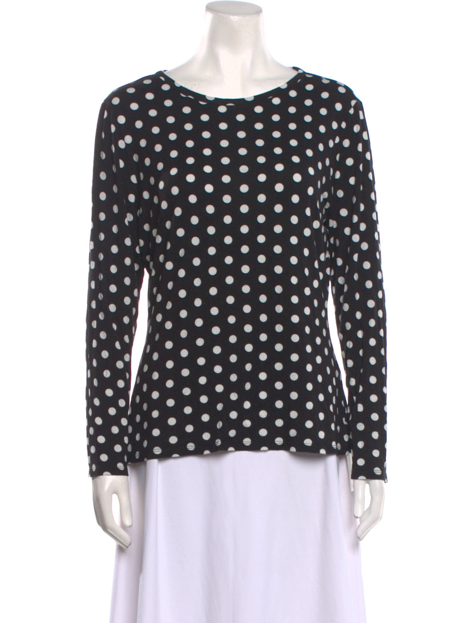 Alice + Olivia Polka Dot Print Scoop Neck Blouse