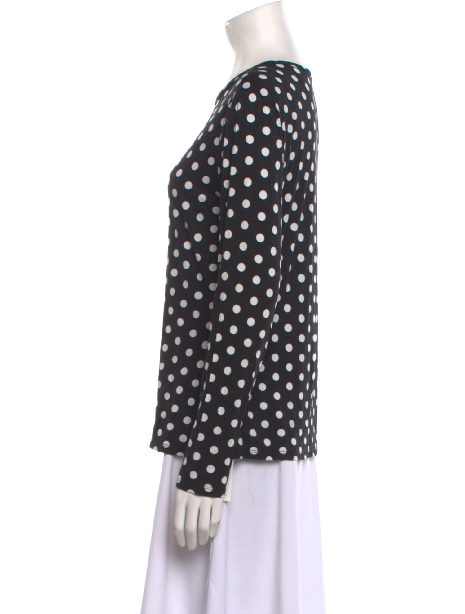 Alice + Olivia Polka Dot Print Scoop Neck Blouse