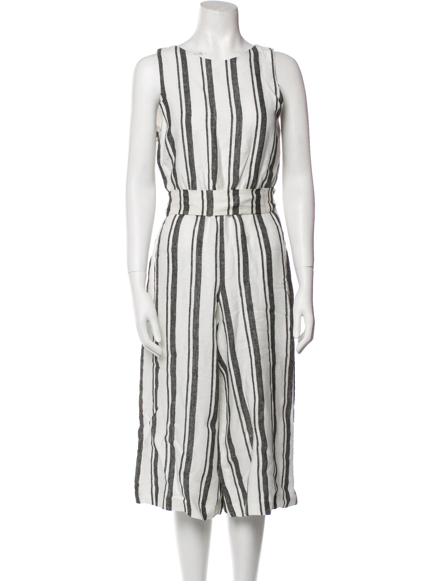 Alice + Olivia Linen Striped Jumpsuit
