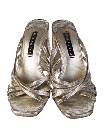 Alice + Olivia Leather Slides