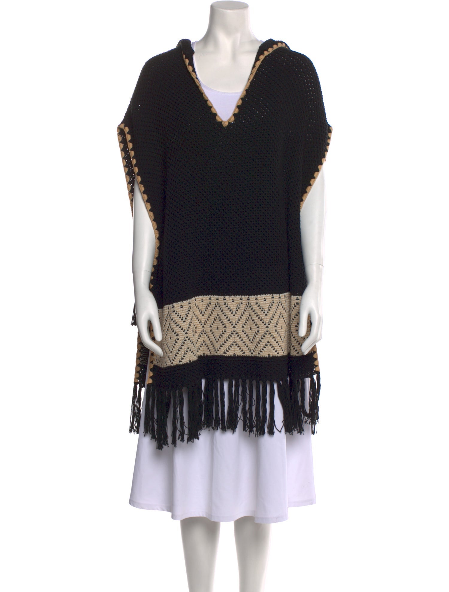 Alice + Olivia Colorblock Pattern V-Neck Sweater