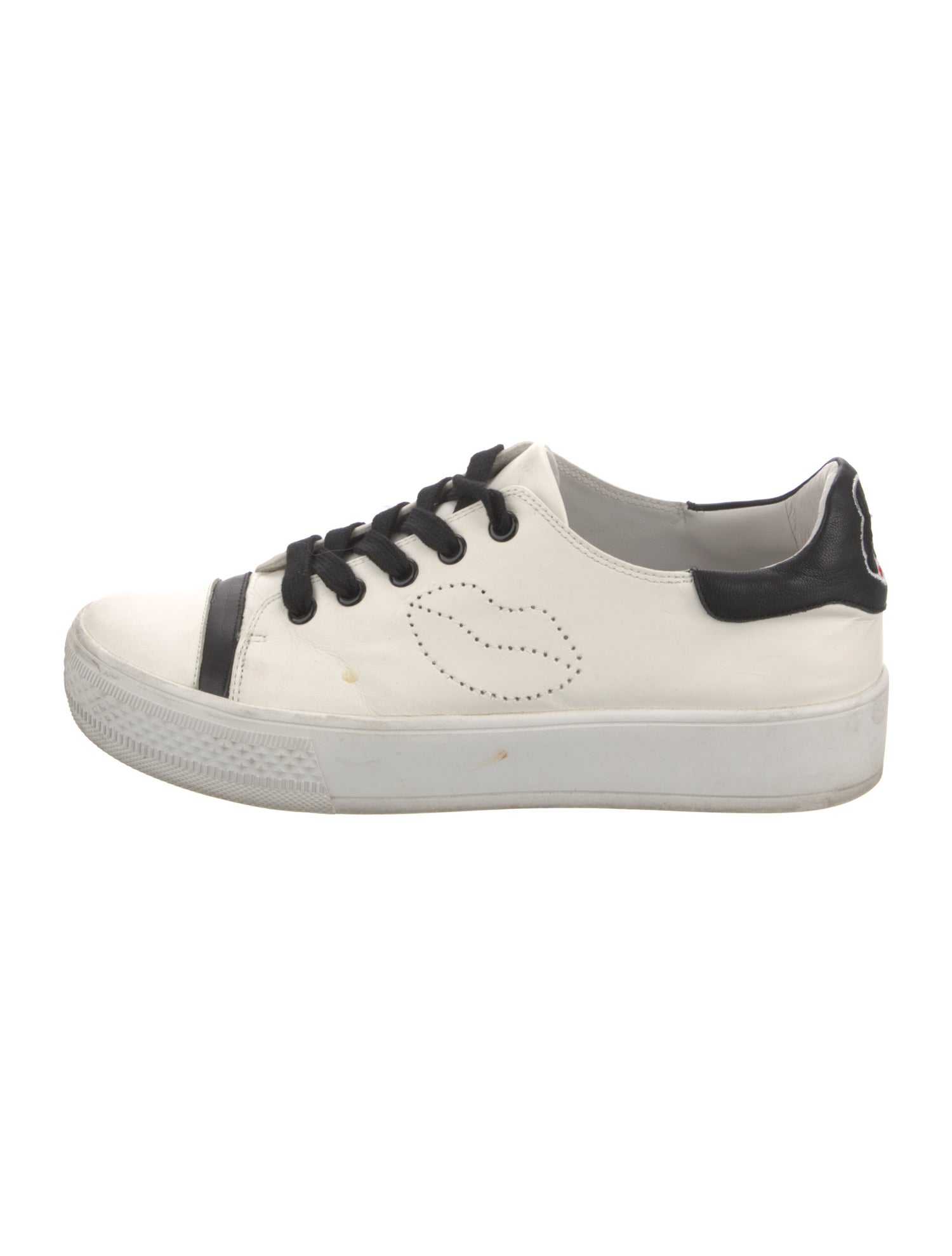Alice + Olivia Leather Colorblock Pattern Sneakers