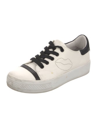 Alice + Olivia Leather Colorblock Pattern Sneakers