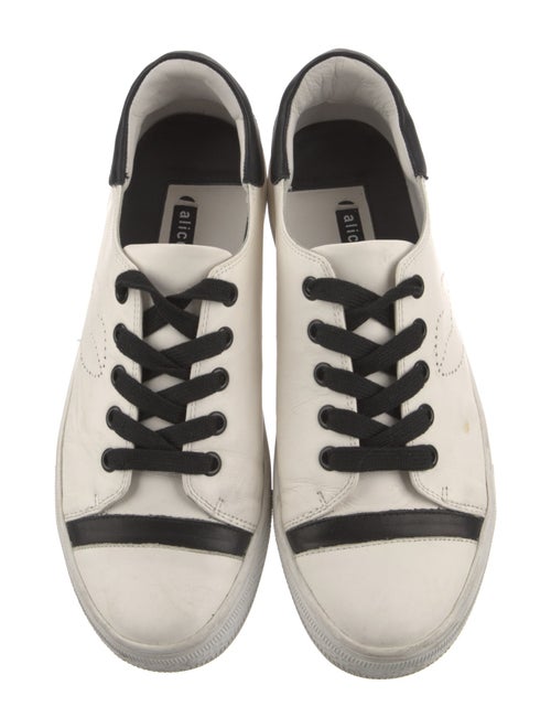 Alice + Olivia Leather Colorblock Pattern Sneakers