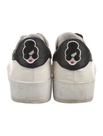 Alice + Olivia Leather Colorblock Pattern Sneakers