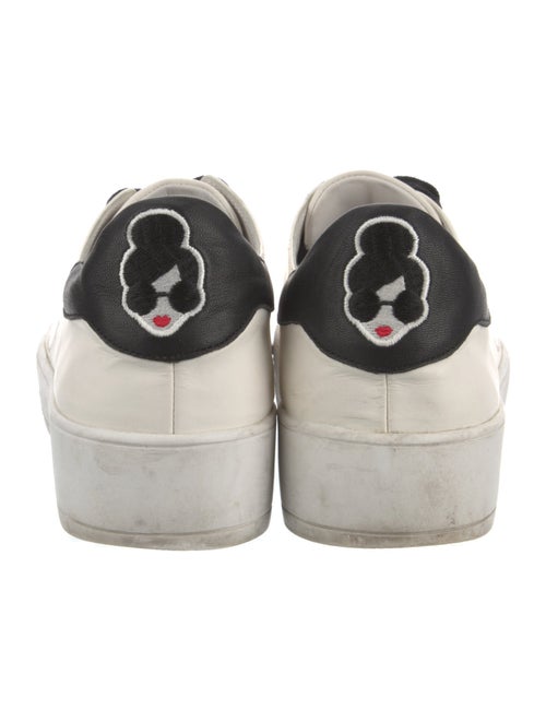 Alice + Olivia Leather Colorblock Pattern Sneakers