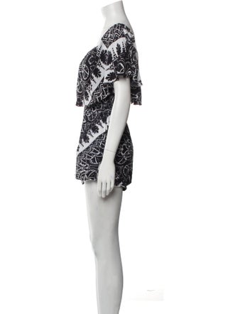 Alice + Olivia Printed Square Neckline Romper