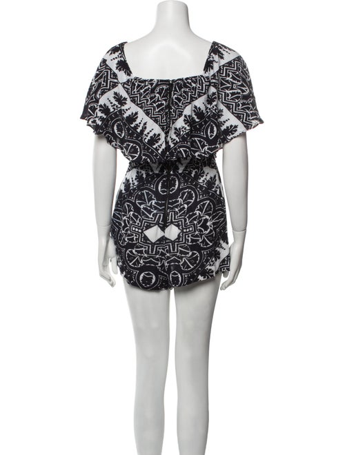Alice + Olivia Printed Square Neckline Romper