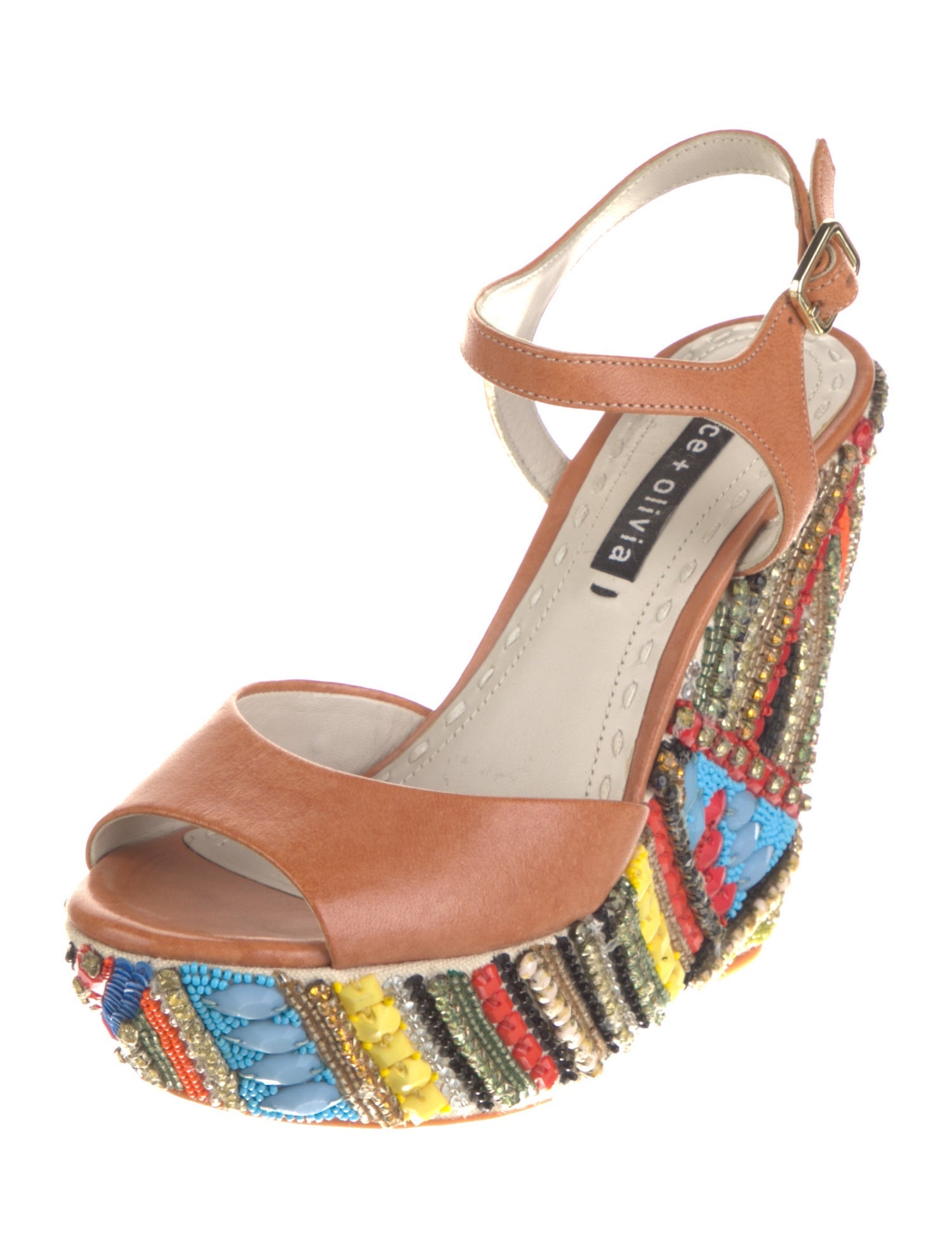 Alice + Olivia Leather Printed Slingback Pumps