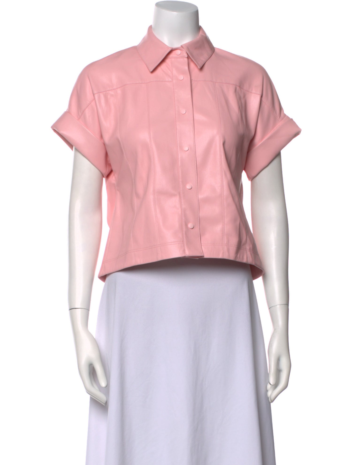 Alice + Olivia Short Sleeve Button-Up Top