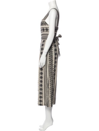 Alice + Olivia Linen Printed Jumpsuit