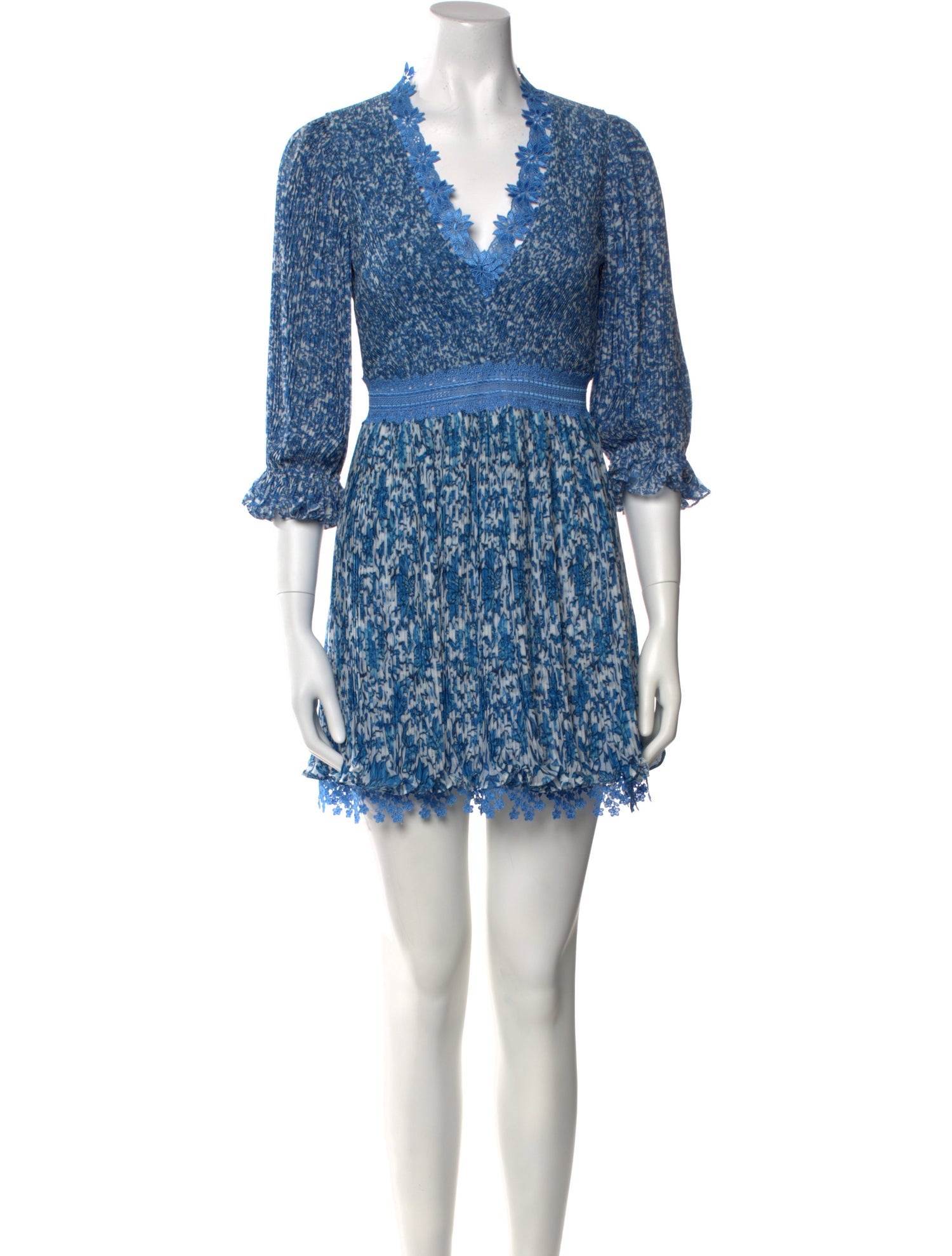 Alice + Olivia Lace Pattern Mini Dress