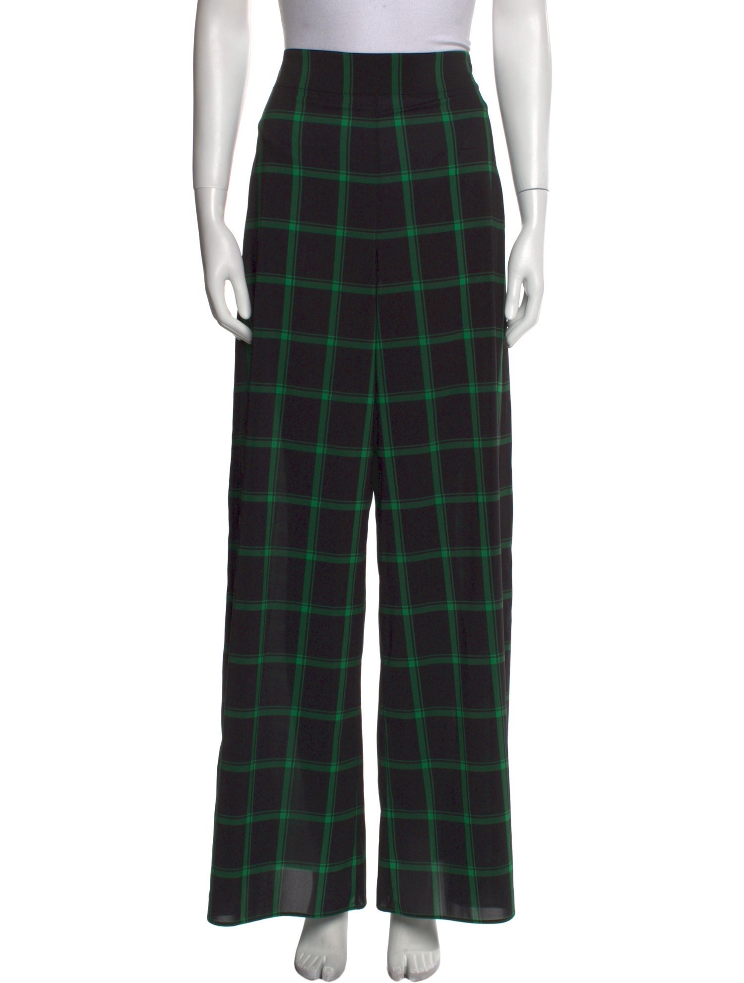 Alice + Olivia Plaid Print Wide Leg Pants
