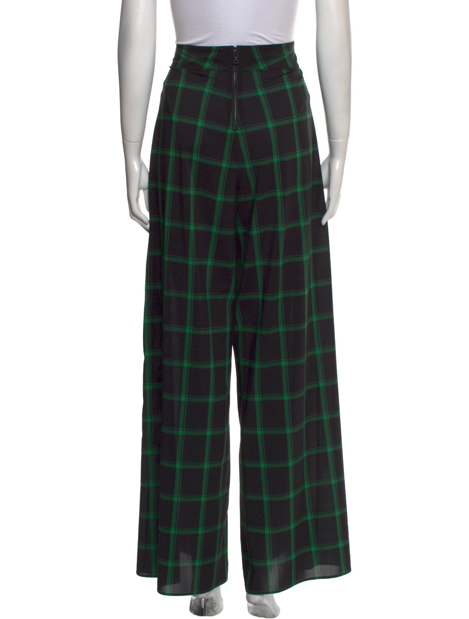 Alice + Olivia Plaid Print Wide Leg Pants