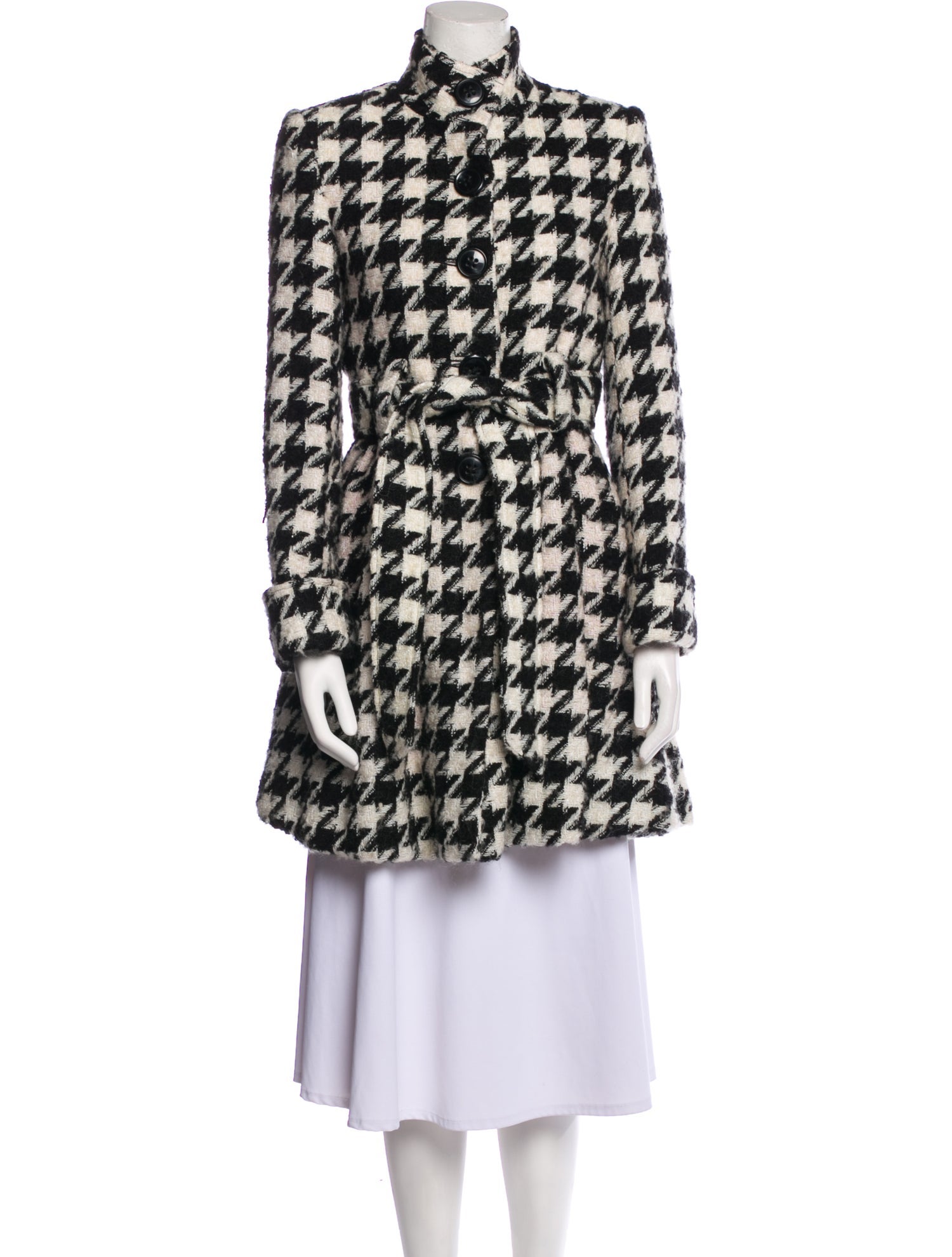 Alice + Olivia Houndstooth Print Coat