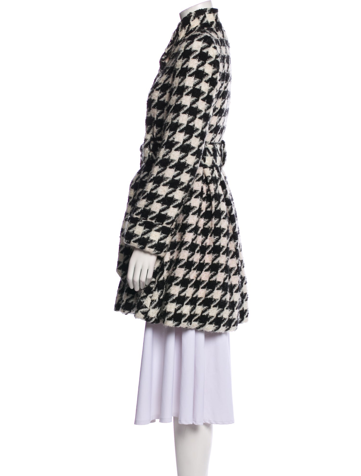 Alice + Olivia Houndstooth Print Coat