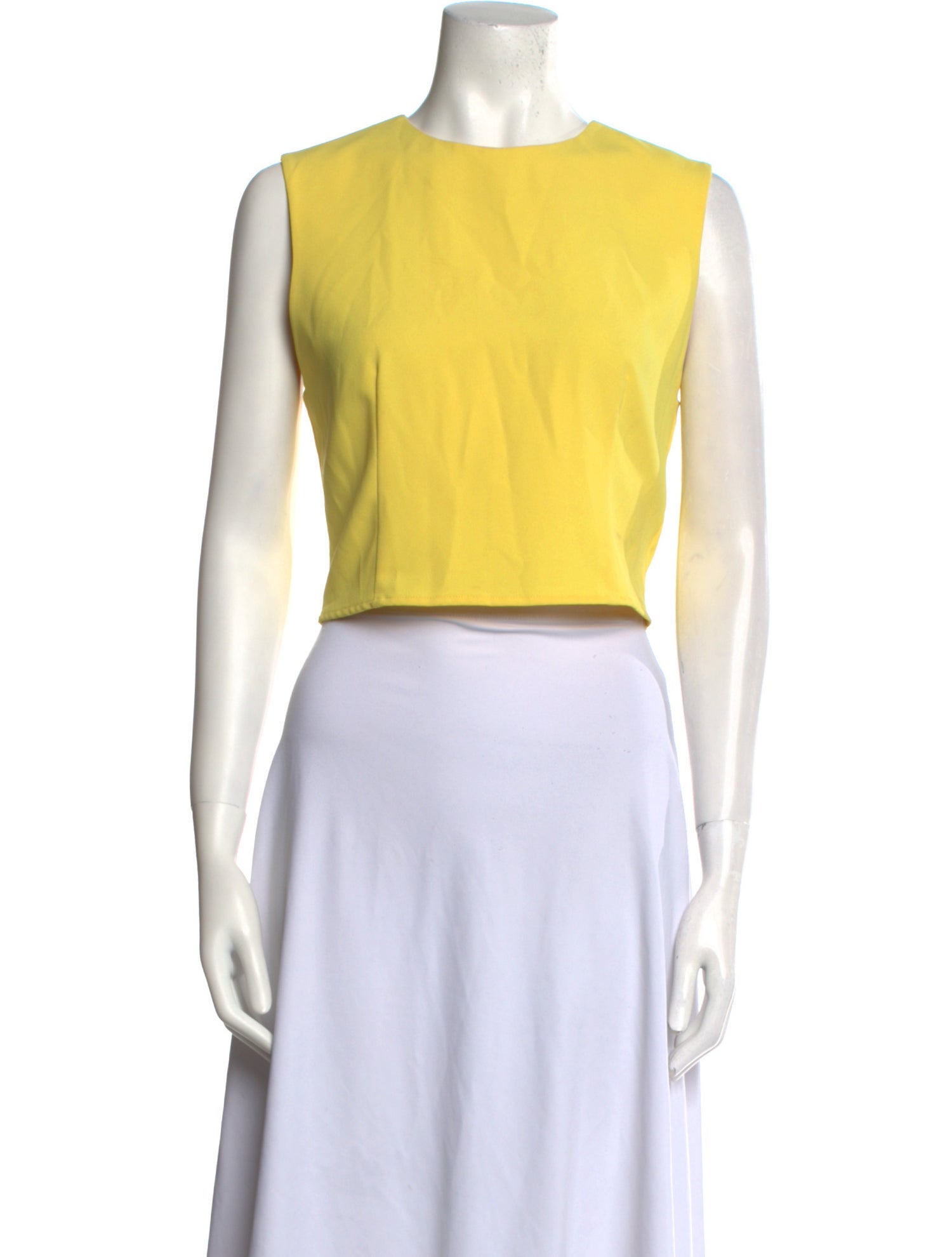 Alice + Olivia Crew Neck Sleeveless Crop Top