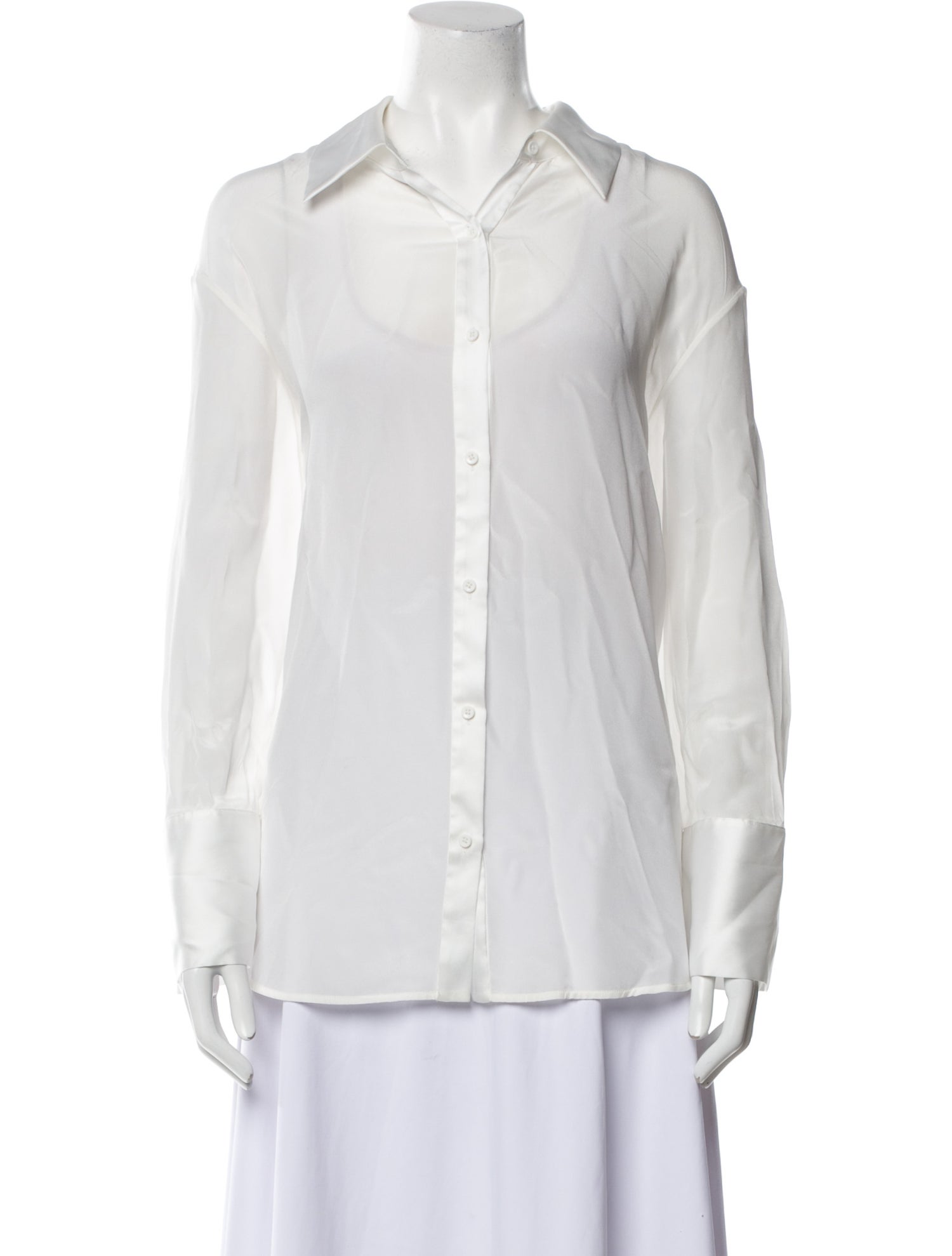 Alice + Olivia Silk Long Sleeve Button-Up Top