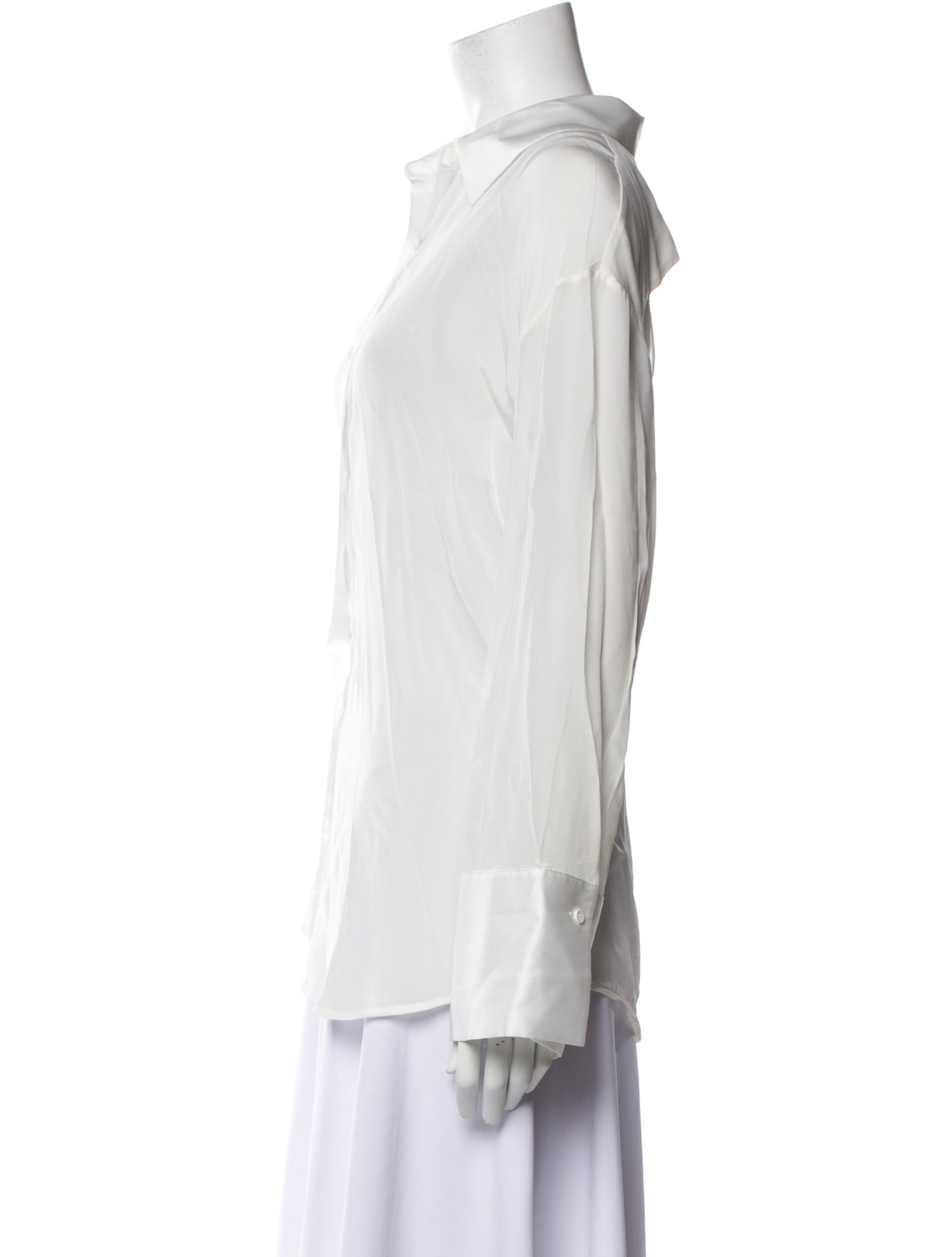 Alice + Olivia Silk Long Sleeve Button-Up Top