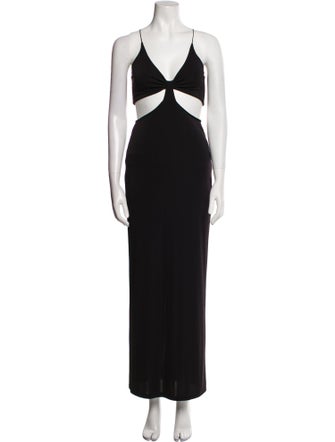 Alice + Olivia Plunge Neckline Long Dress