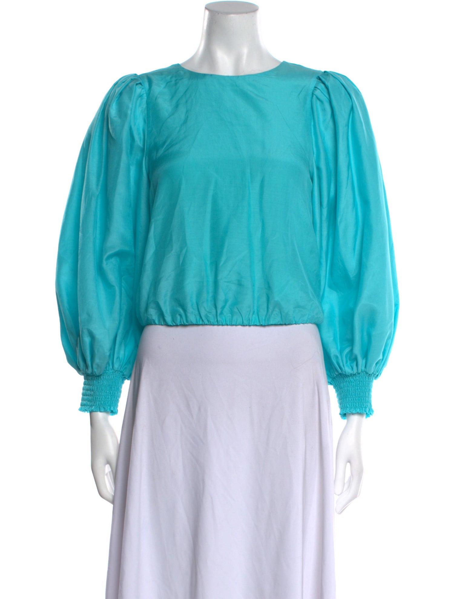 Alice + Olivia Bateau Neckline Three-Quarter Sleeve Crop Top