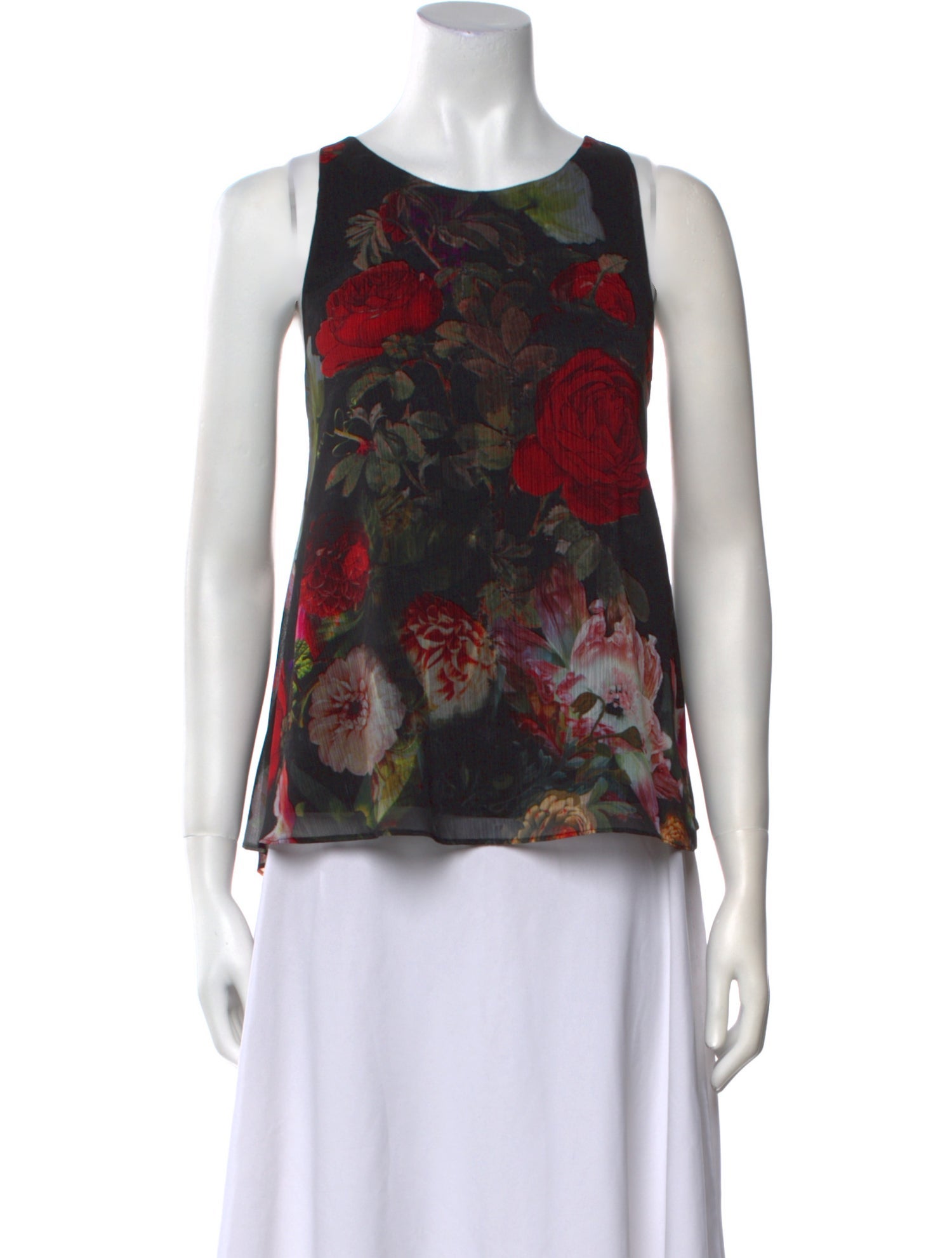 Alice + Olivia Floral Print Scoop Neck Top