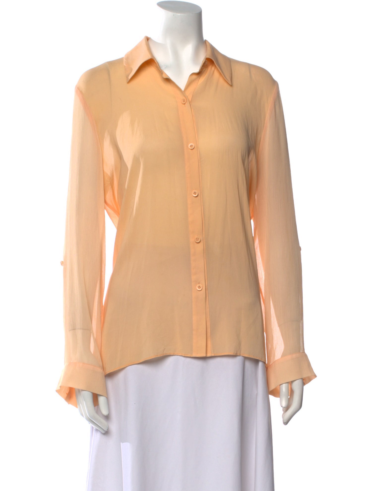 Alice + Olivia Silk Long Sleeve Button-Up Top