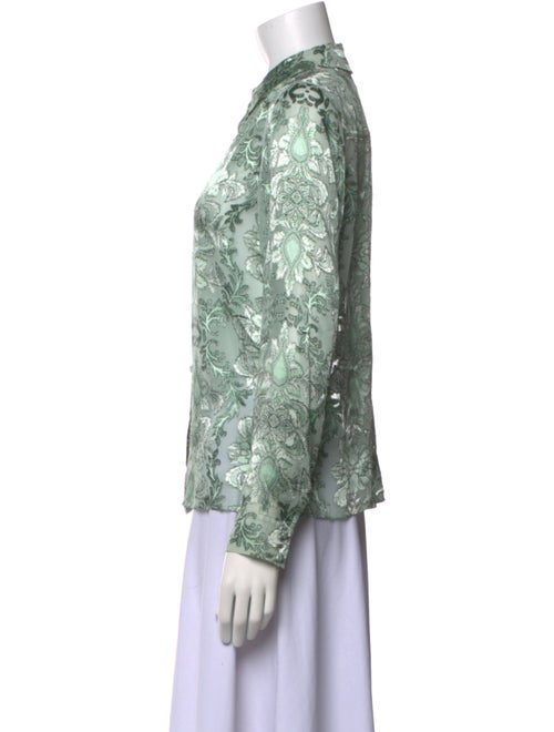 Alice + Olivia Floral Print Long Sleeve Button-Up Top