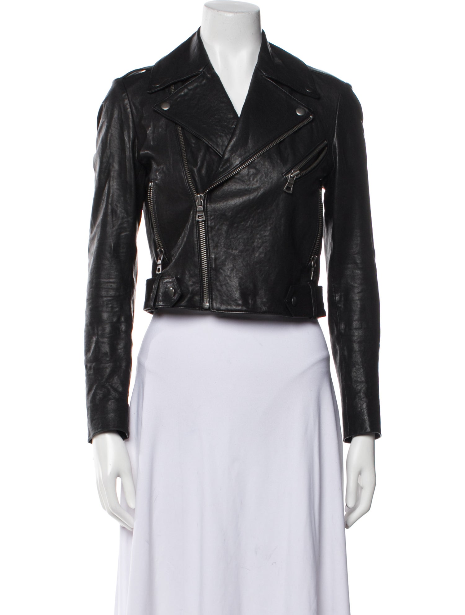 Alice + Olivia Lamb Leather Biker Jacket