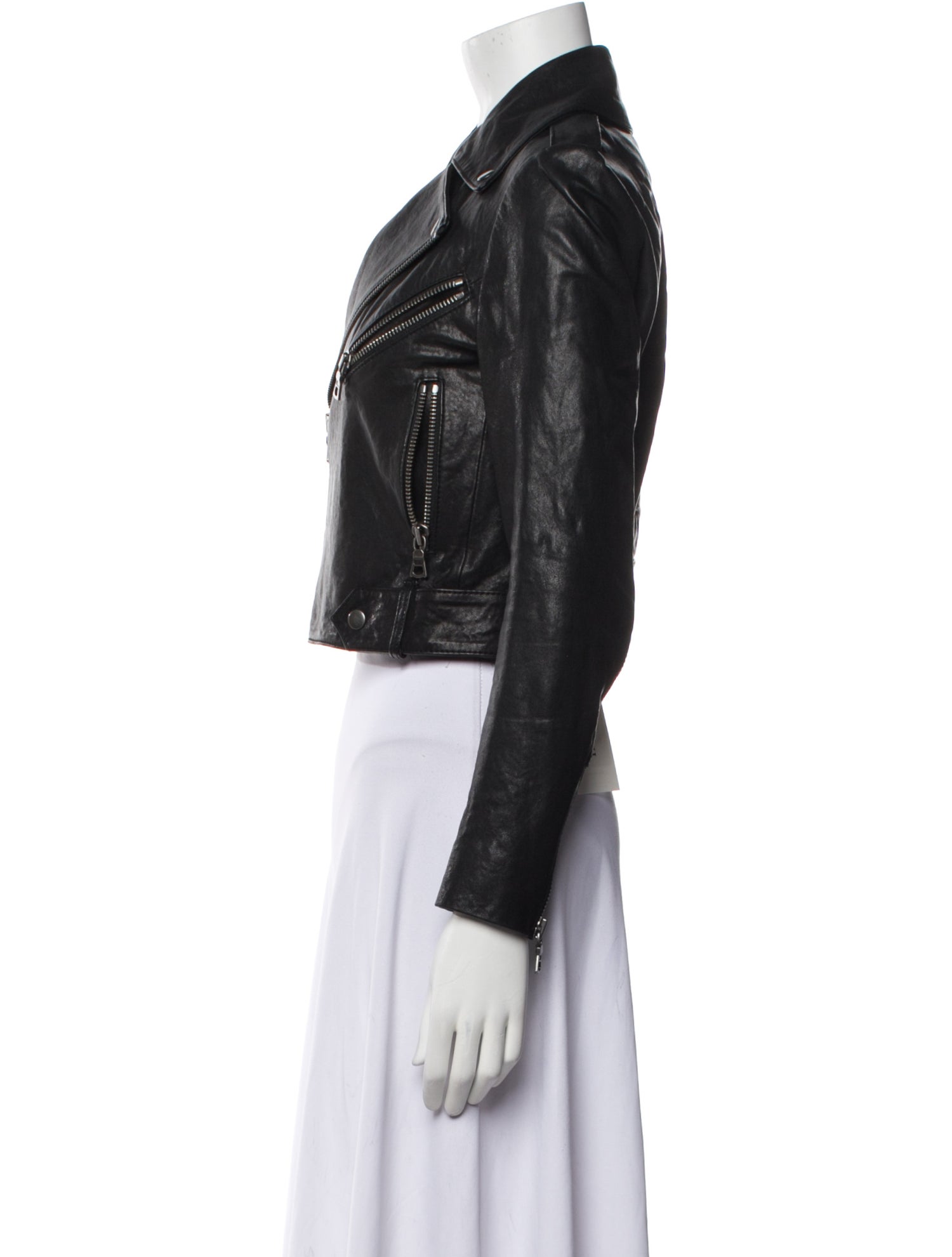 Alice + Olivia Lamb Leather Biker Jacket