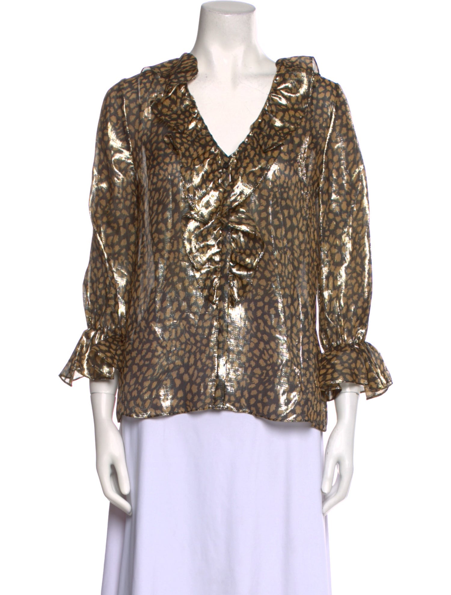 Alice + Olivia Silk Animal Print Blouse