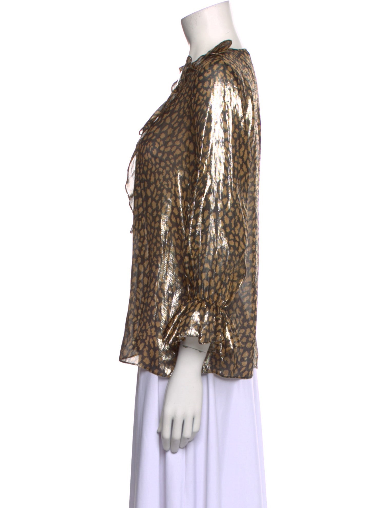 Alice + Olivia Silk Animal Print Blouse