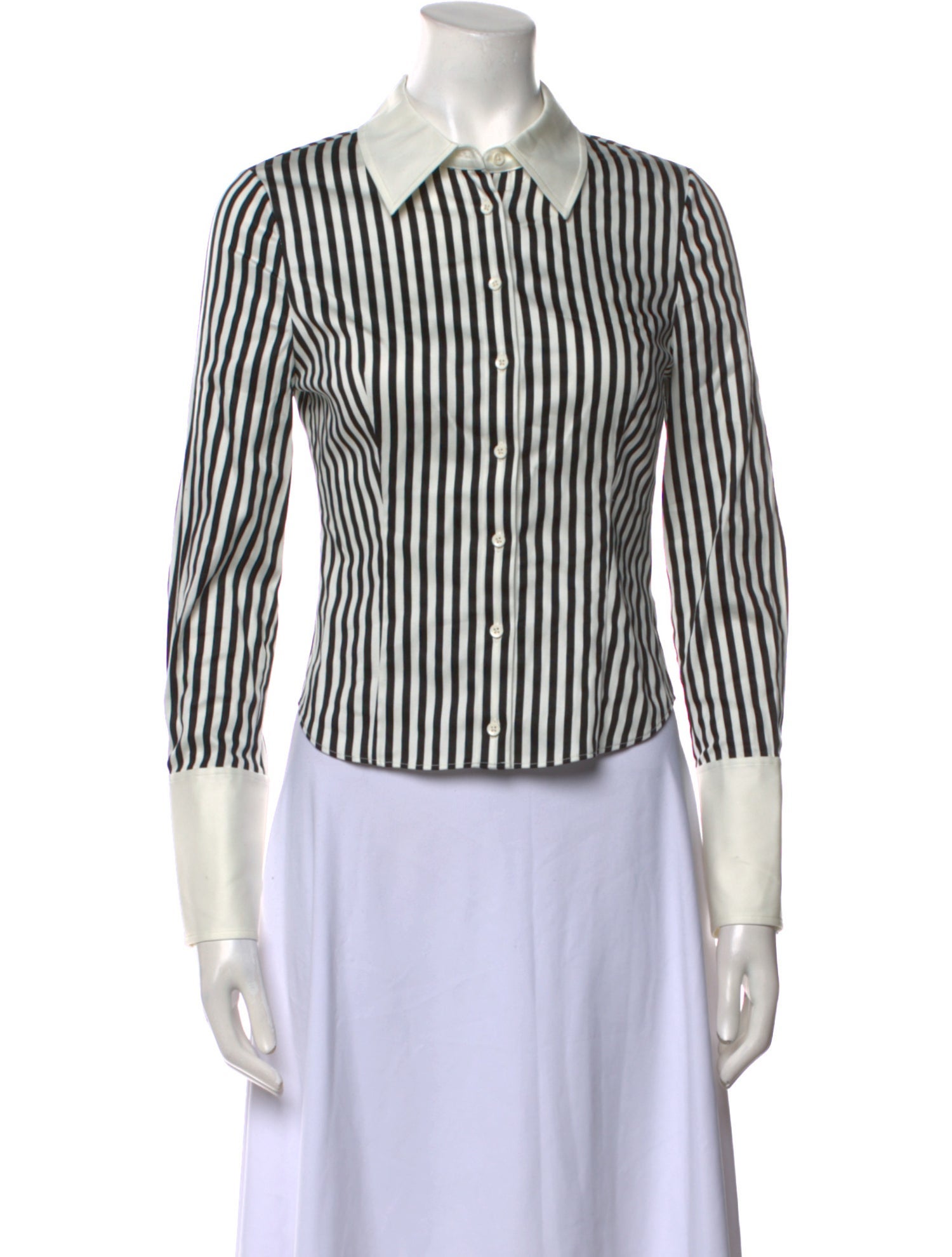 Alice + Olivia Striped Long Sleeve Button-Up Top w/ Tags