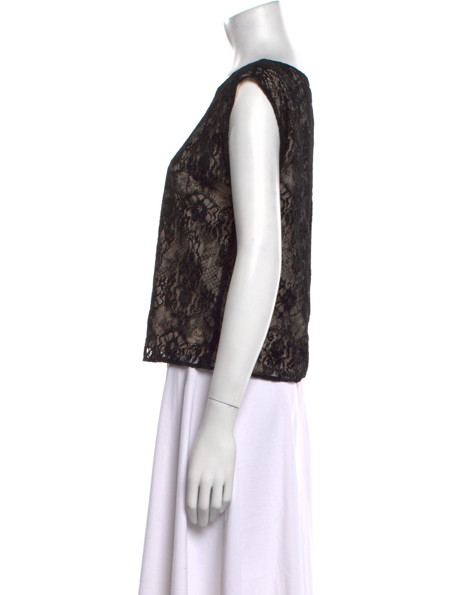 Alice + Olivia Lace Pattern Bateau Neckline Top