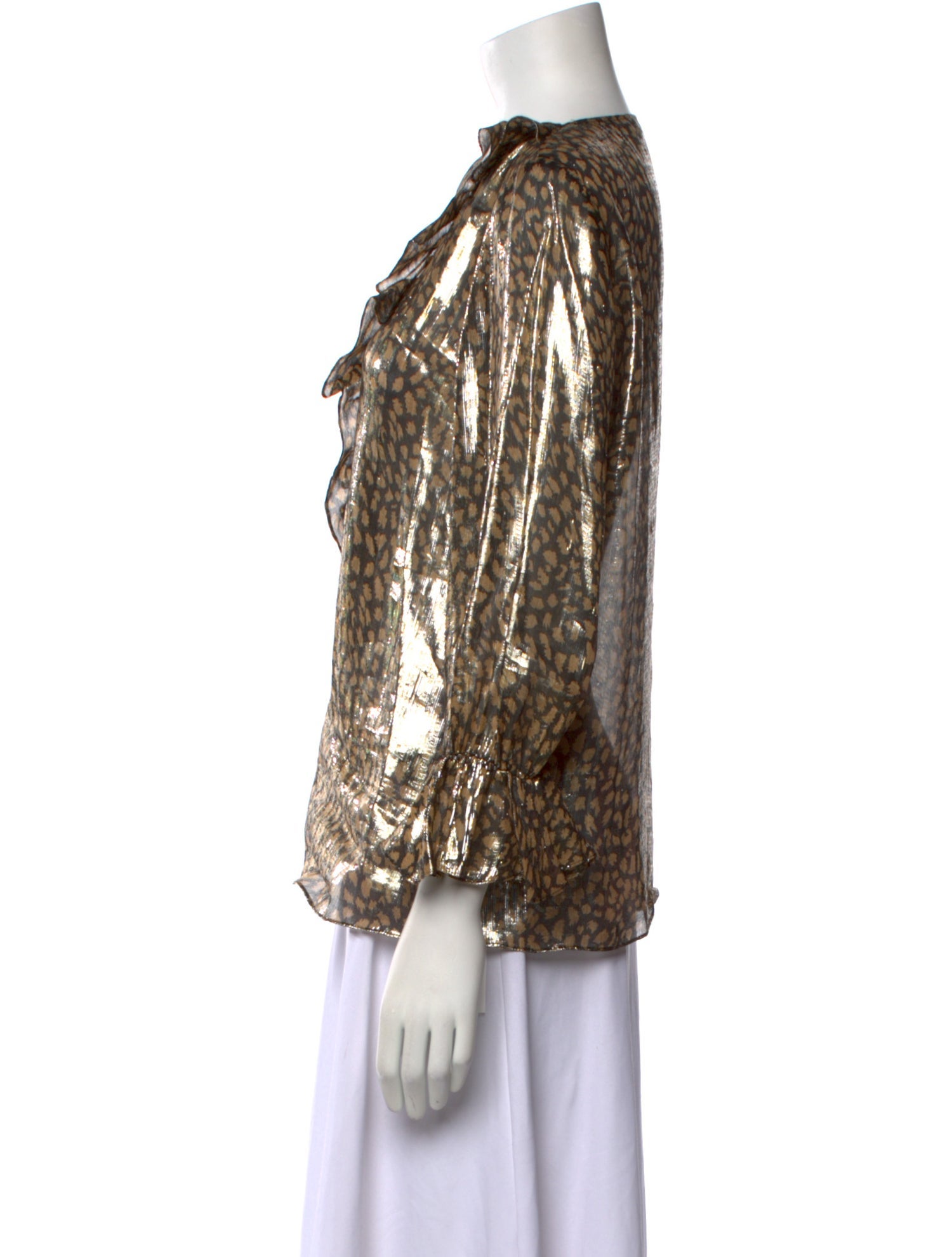 Alice + Olivia Silk Animal Print Blouse