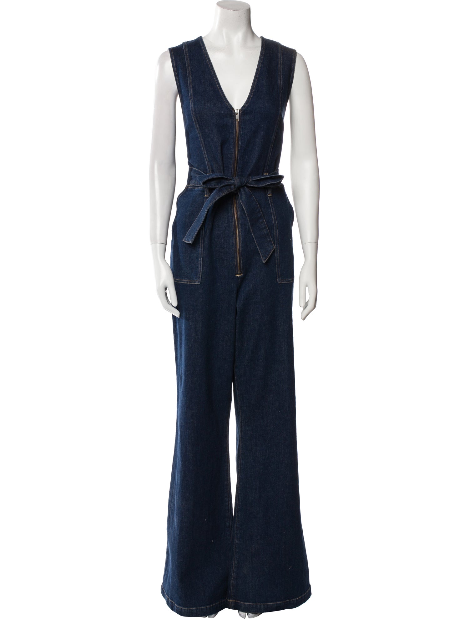 Alice + Olivia Plunge Neckline Jumpsuit