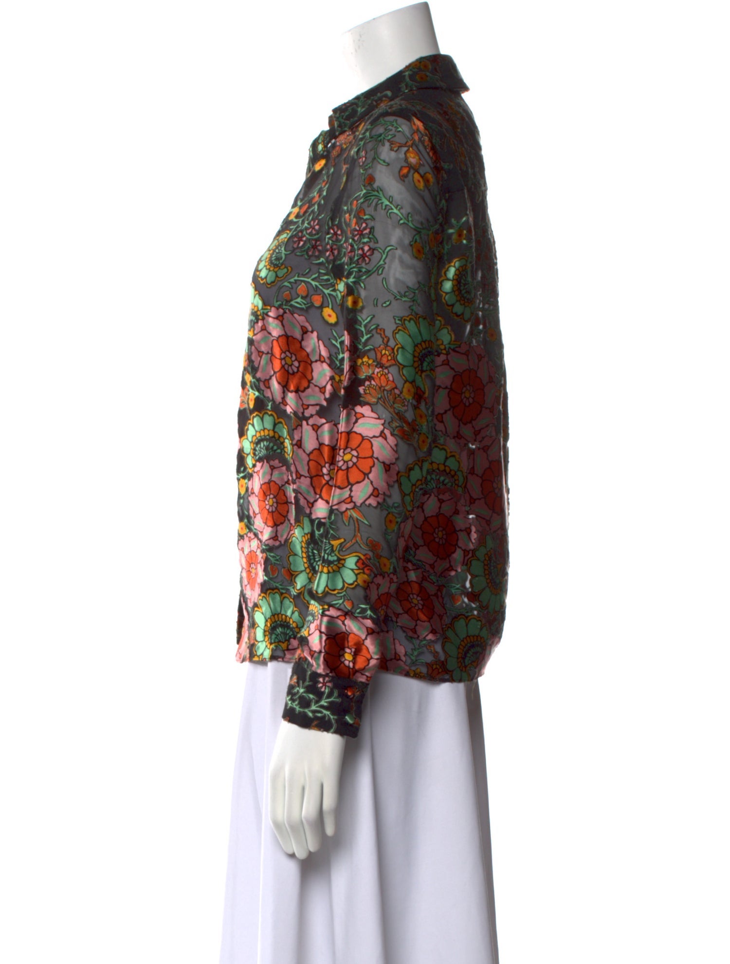 Alice + Olivia Floral Print V-Neck Blouse