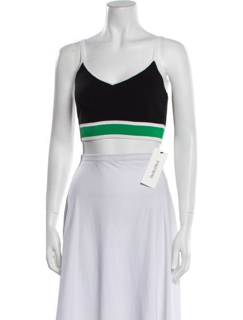 Alice + Olivia Colorblock Pattern V-Neck Crop Top