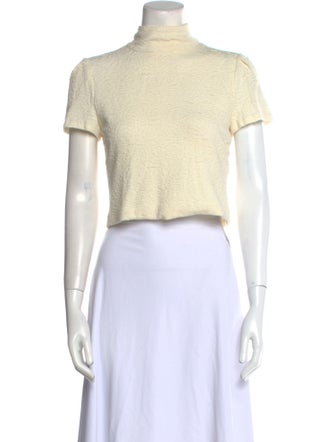 Alice + Olivia Turtleneck Short Sleeve Crop Top