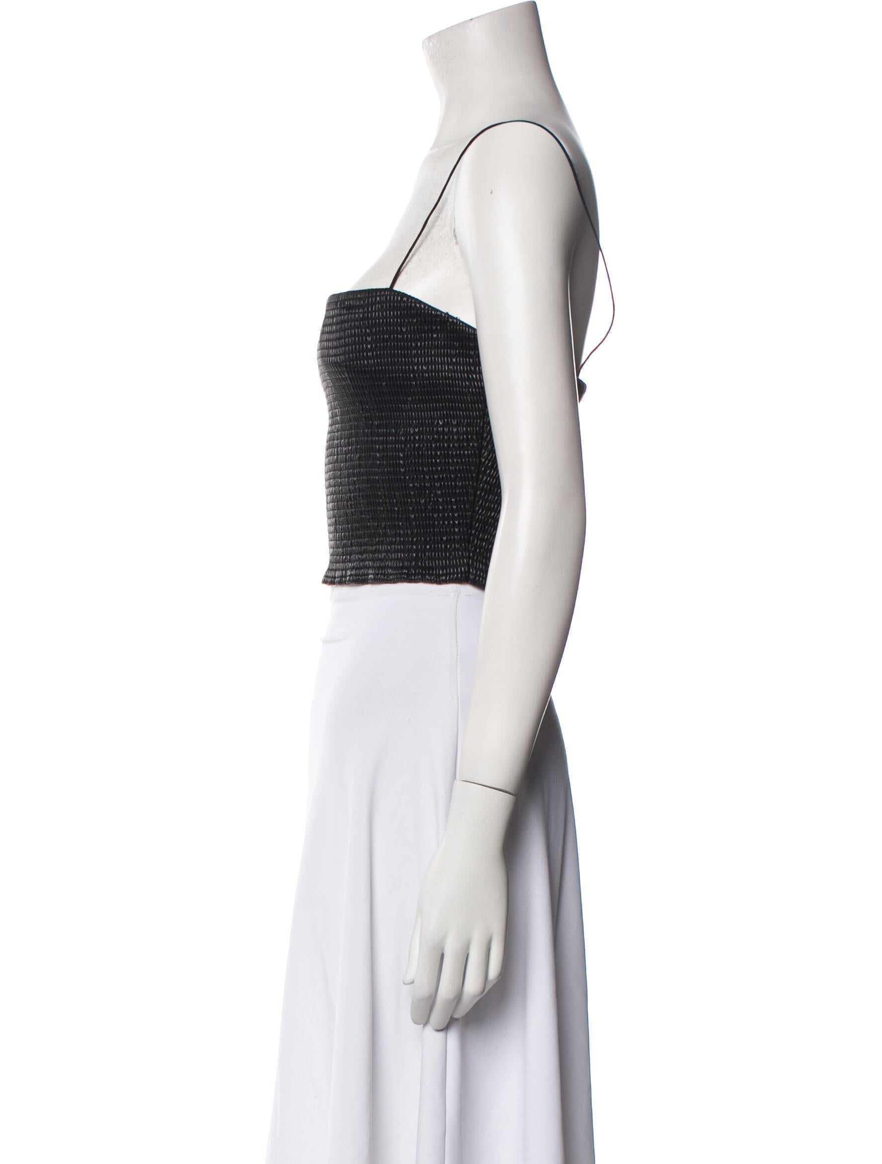 Alice + Olivia Square Neckline Sleeveless Crop Top