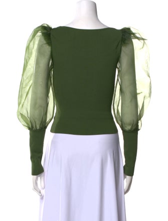 Alice + Olivia Bateau Neckline Three-Quarter Sleeve Top