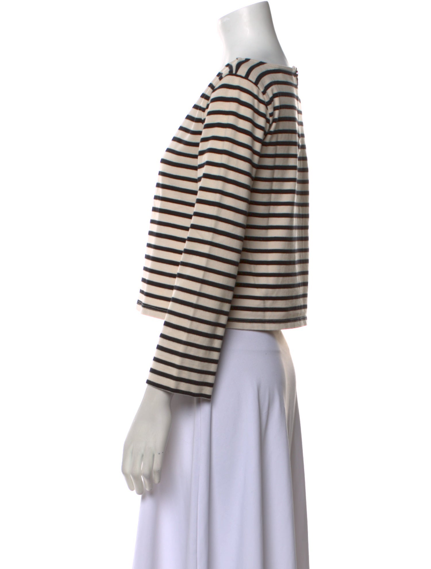 Alice + Olivia Striped Bateau Neckline Crop Top