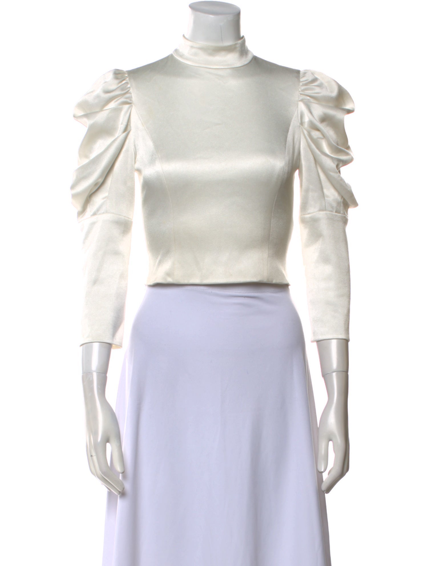 Alice + Olivia Mock Neck Three-Quarter Sleeve Crop Top