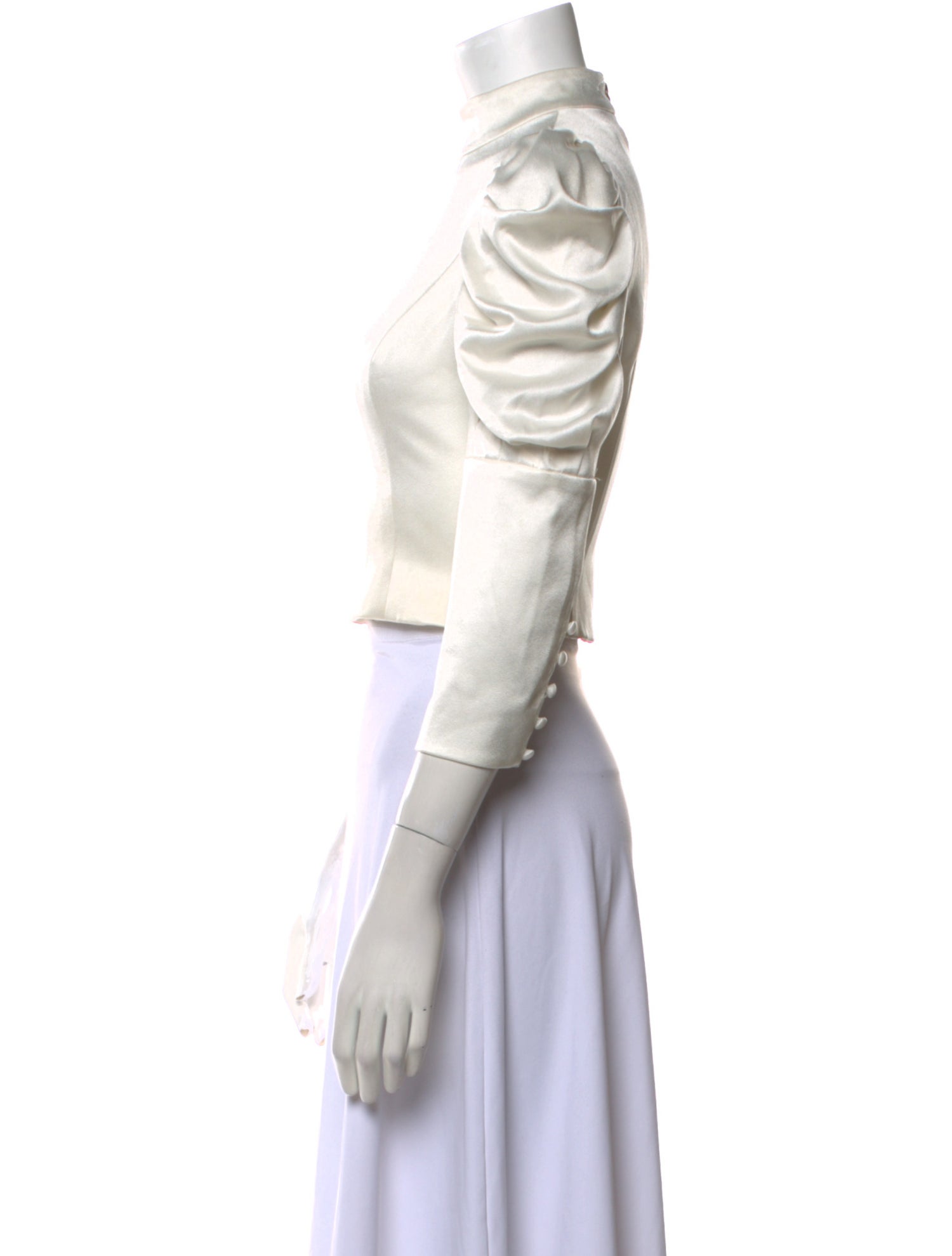 Alice + Olivia Mock Neck Three-Quarter Sleeve Crop Top