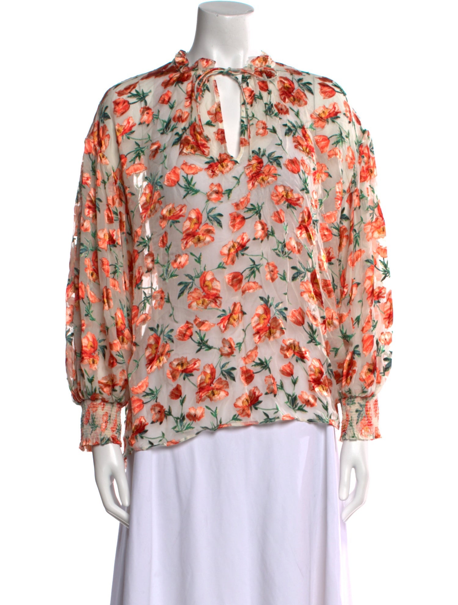Alice + Olivia Silk Floral Print Blouse