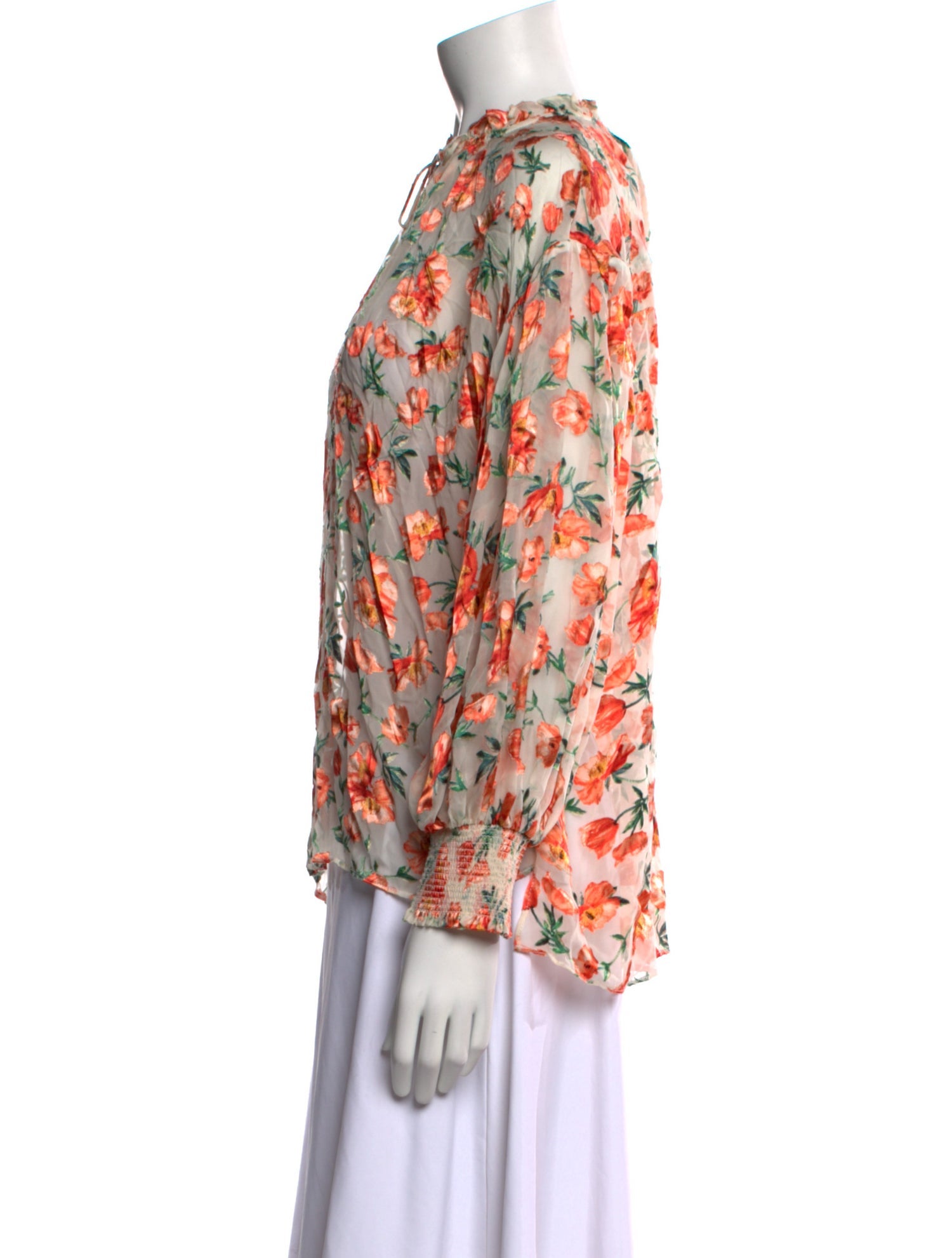 Alice + Olivia Silk Floral Print Blouse